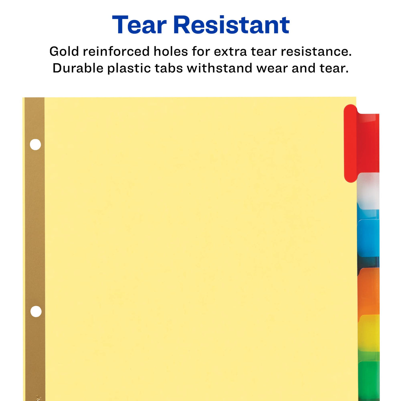 Avery 8-Tab Binder Dividers, Insertable Multicolor Big Tabs, 1 Set (11111)