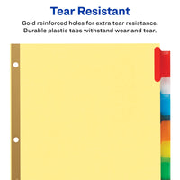 Avery 8-Tab Binder Dividers, Insertable Multicolor Big Tabs, 1 Set (11111)