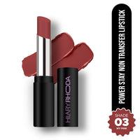 Hilary Rhoda Power Stay NonTransfer Lipstick | Matte Finish | Infused with Vitamin E & Shea Butter | Lightweight & Highly Pigmented | Glides Easily & Smudge-Proof |3.2g (My Pink - Shade 03)