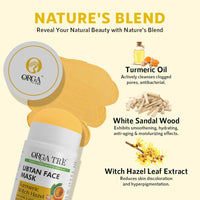 Orgatre Ubtan Face Mask Stick For Men & Women For Sun Tan, Natural Glow With Natural Haldi | 40 Grams