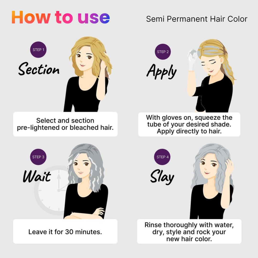 2.Oh! Italian- Steel Grey Hair Color For Women & Men | Ammonia-Free DIY Semi Permanent Hair Color | Enriched with Argan Oil | Lasts upto 5-6 Washes