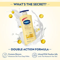 Vaseline Intensive Care Deep Moisture Nourishing Body Lotion 600 ml, Daily Moisturizer for Dry Skin, Gives Non-Greasy, Glowing Skin - For Men & Women (Pack of 2)