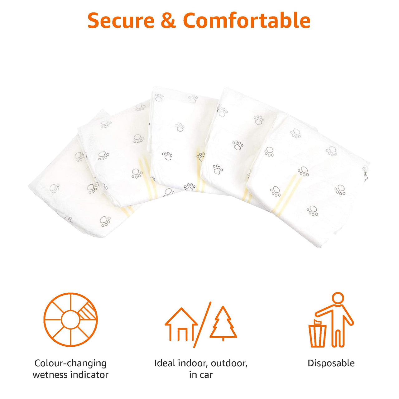 Basics Male Dog Wrap, Disposable Diapers, X-Small, Pack of 30, White X-Small (Pack of 30)