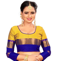 PAREVDEE Women's  Dobby Cotton Saree With Blouse Piece