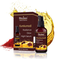 Devinez Ayurvedic Kumkumadi Radiance Glow Night Serum - 15ml, 100% Natural for Face Brightening, Anti Ageing, fight under eye dark circles, Kumkumadi Tailam