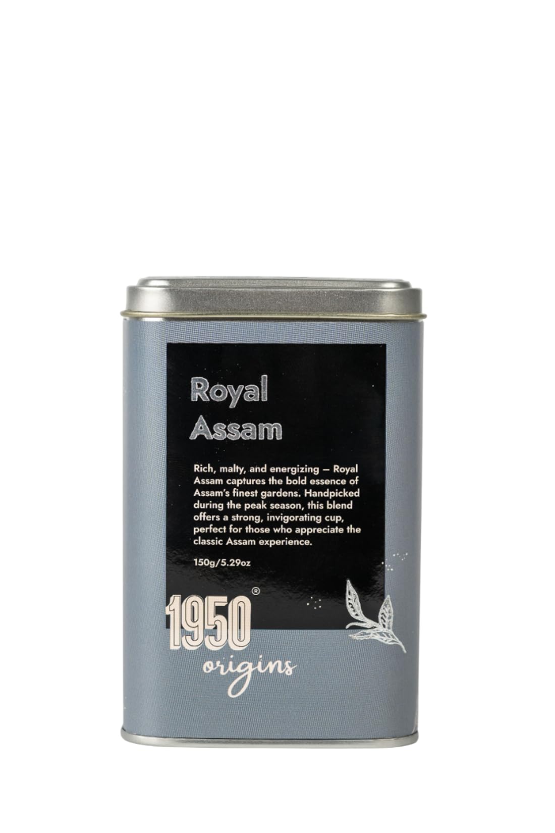 1950 Origins Royal Assam | Premium Black Tea | Kadak Chai | 100% Natural Loose Leaf Tea | Pure Assam CTC Tea Leaves | Rich, Strong & Fresh | Tin Caddy,150g