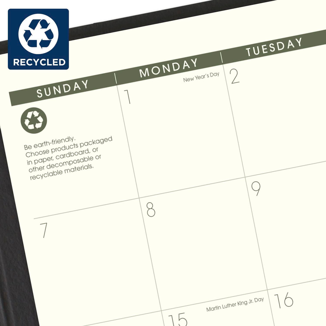 AT-A-GLANCE 2024 Weekly & Monthly Planner, Quarter-Hourly Appointment Book, 8-1/4" x 11", Large, Recycled, Black (70950G0524)