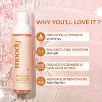 Moody DermaSoothe Brighening Face Mist & Essence Toner with Rice & Ceramides |Strenghten Skin Barrier | For Clear, Glass Korean Skin, Bright & Hydrated Skin | Alcohol-Free Toner |100% Vegan | 110ml