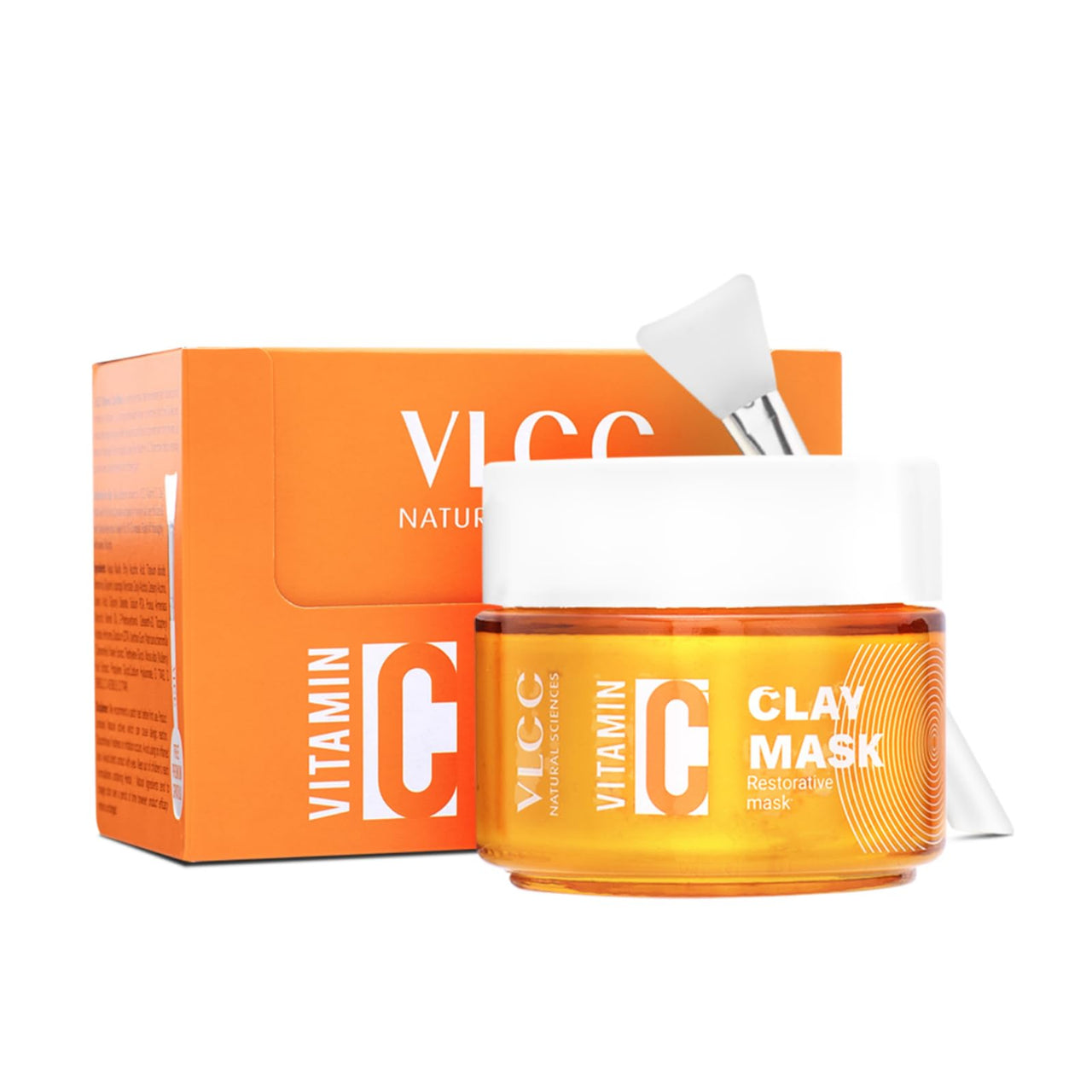 VLCC Vitamin C Clay Mask - 100g | Restorative Clay Mask with Vitamin C & Hyaluronic Acid | Replenishes Skin, Calms Inflammation & Evens Skin Tone | Brightening & Soothing Clay Mask.