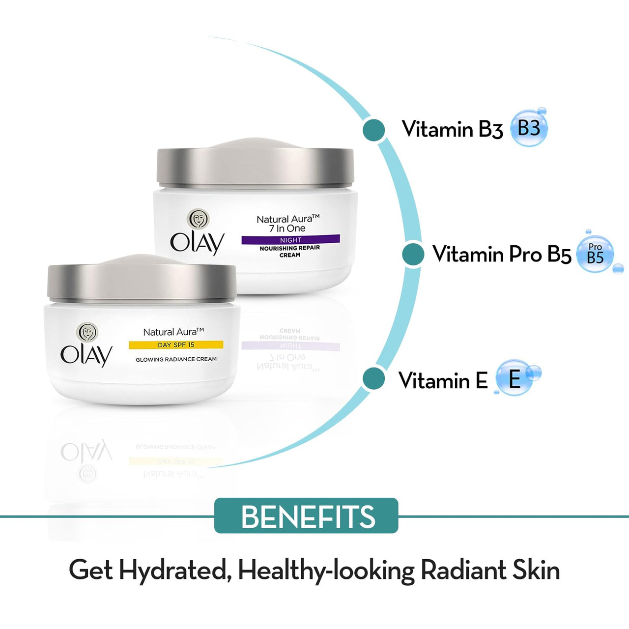 Olay Night Cream Natural White Fairness Night Moisturiser, 50g And Olay Day Cream Natural White Fairness Moisturiser SPF 24, 50g