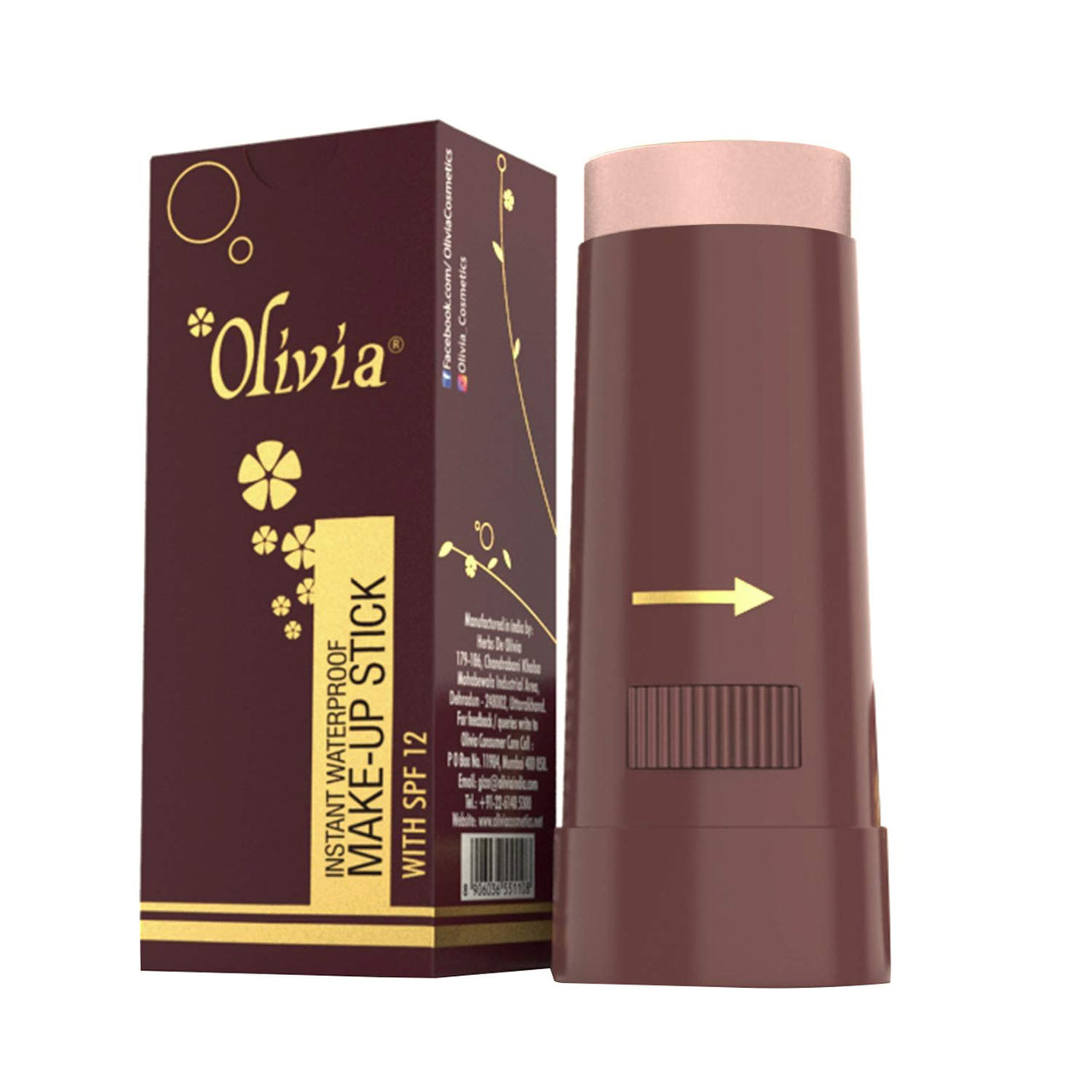 Olivia Instant Makeup Shimmering Stick Concealer Full Coverage With Spf 12 (Rachelle Rose, 15G, Shade No.2)