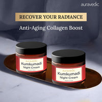 Auravedic Kumkumadi Oil Retinol Night Cream For Face - Night Cream For Women With Niacinamide, Retinol, Saffron & Padmaka - Overnight Repair & Renew For Glowing Skin, 50g