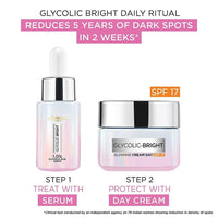 L'Oreal Paris Glycolic Bright Day Cream with SPF 17, 50ml & L'Oreal Paris Glycolic Brightening Serum 30ml