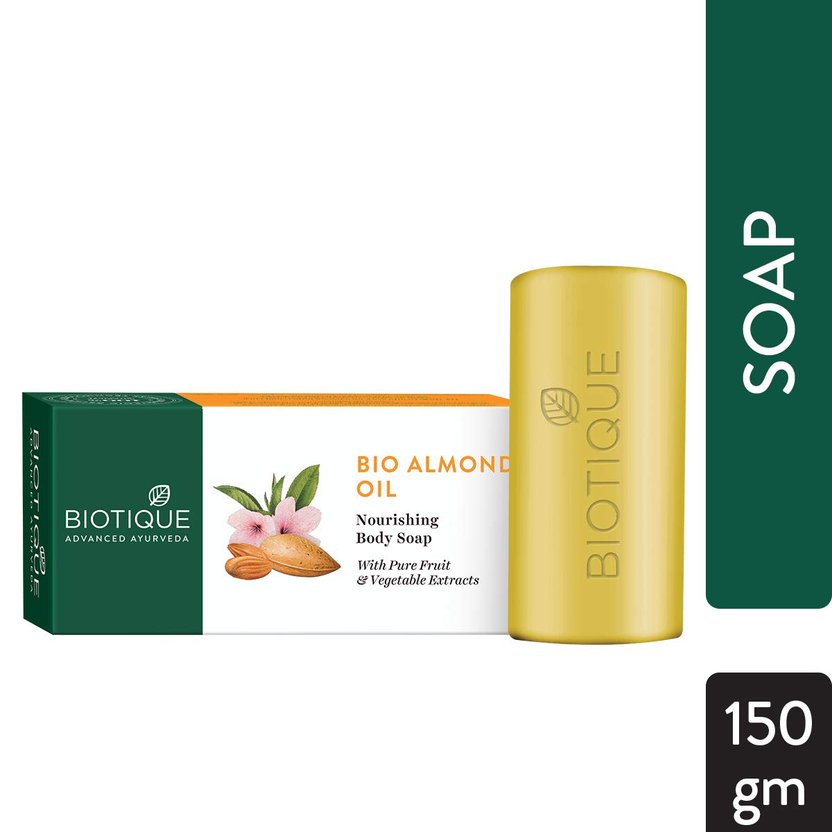 Biotique Almond Oil Nourishing Body Soap, 150g and Biotique Bio Morning Nectar Flawless Cream Bathing Bar, 150g