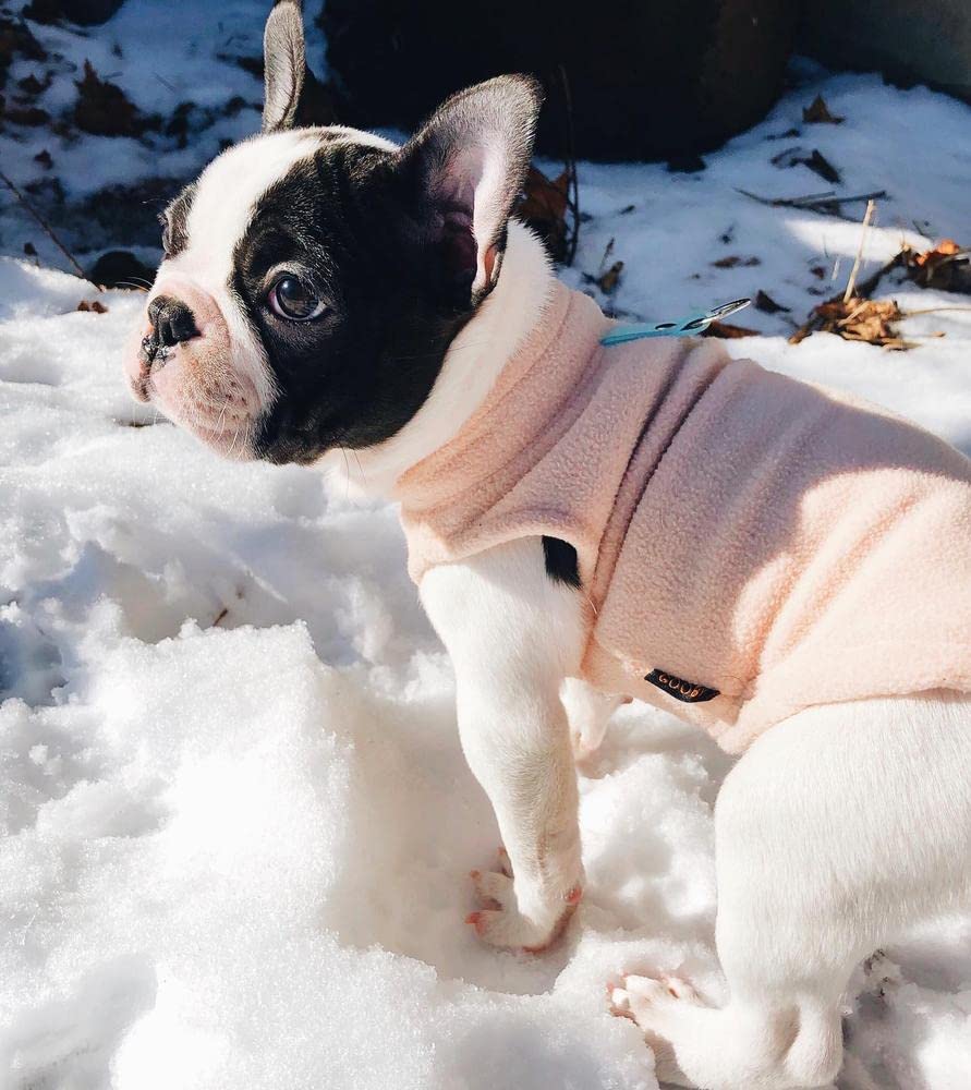 Gooby Fleece Vest Dog Sweater - Peach, Small - Warm Pullover Fleece Dog Jacket with O-Ring Leash - Winter Small Dog Sweater Coat - Cold Weather Dog Clothes for Small Dogs Boy or Girl