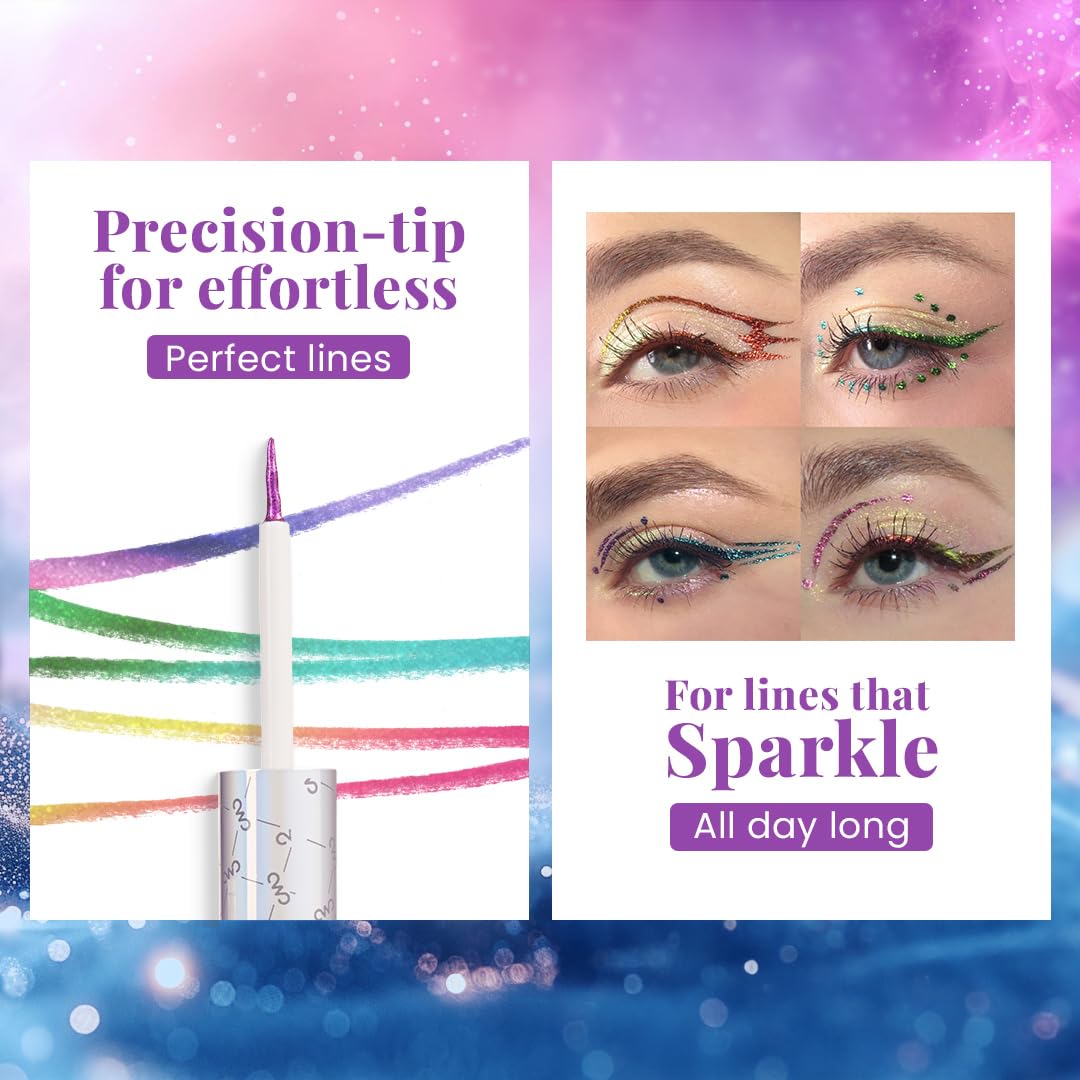 Charmacy Milano Stellar Duo-Chrome Eyeliner - Polaris 5, Smudgeproof, Quick Dry & Long Lasting Eyeliner, Vibrant Eye Makeup For Women, 8 Shades (1.5 gms)