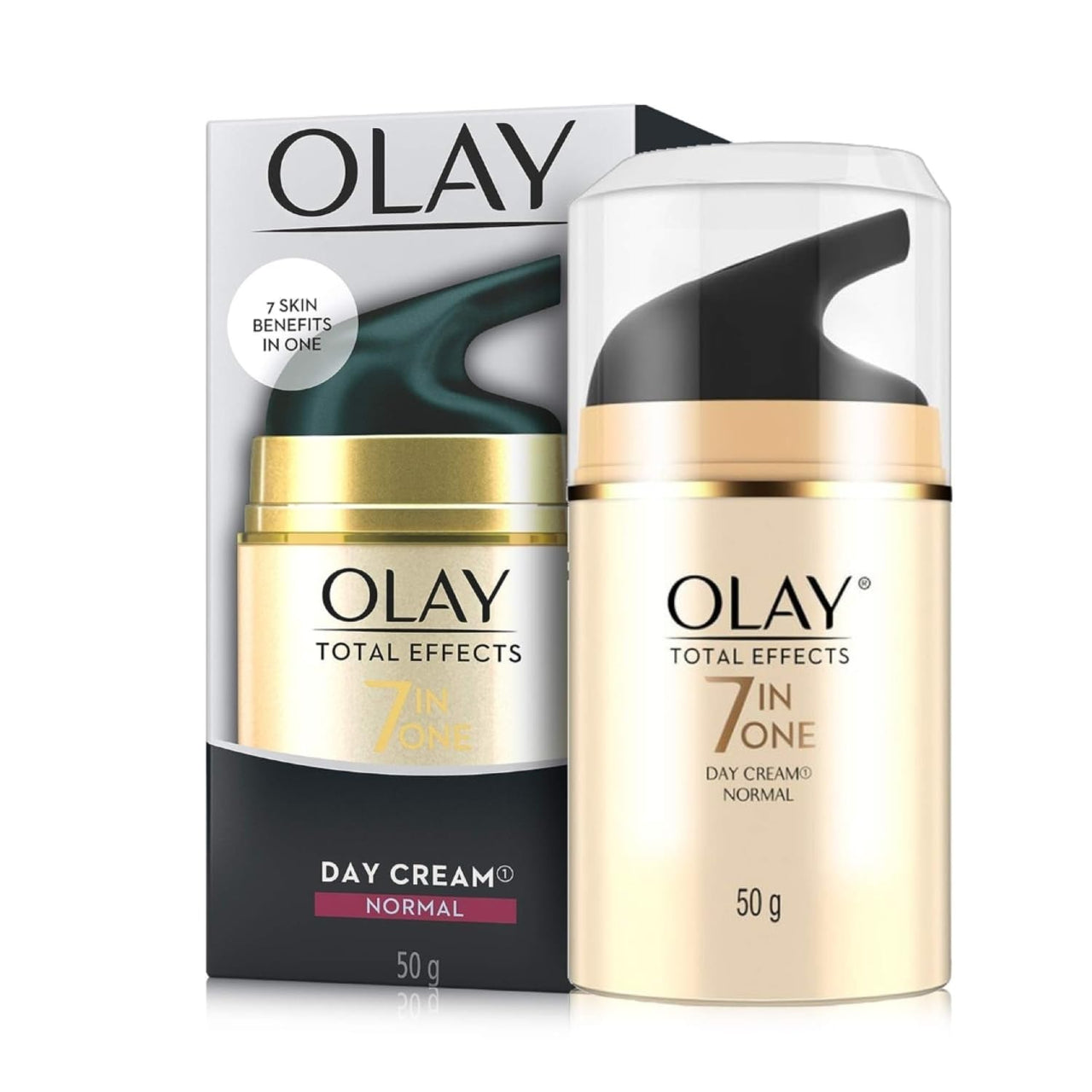 Olay Total Effects Day Cream | Fights 7 Signs of Ageing | With Niacinamide and Green Tea Extracts | Normal, Oily, Dry, Combination Skin | 50g
