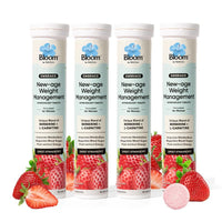 Bloom Berberine + L-Carnitine Effervescent Tablets | 60 Effervescent Tablets (Pack of 4) | Natural Formula for Weight Management | Turns Fat into Active Energy | Strawberry Flavour