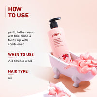 Plum Hibiscus & Ceramides Long & Healthy Shampoo and Conditioner - Contains hibiscus extracts, ceramides