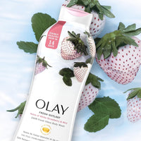 Olay Fresh Outlast Cooling White Strawberry and Mint Body Wash, 22 Fluid Ounce