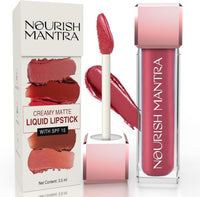 Nourish Mantra’s Jashn-E-Gulab Lipstick (3.5ml)/ Creamy Matte Liquid Lipstick with SPF/Water Proof/Smudge Proof/Transfer Proof/Long Lasting/Suits All Skin Tones