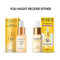 Ponds Sun Miracle SPF 50 PA++ Sunscreen Serum - Protect & Bright, With 1.25% Niacinamide, Prevent & Fade Dark Spots, Lightweight, No White Cast 14ml