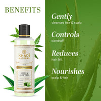 Khadi Natural Neem & Aloe Vera Hair Cleanser, 210 ml, Hydrates Dry Ends (Pack 1, Neem Aloevera)
