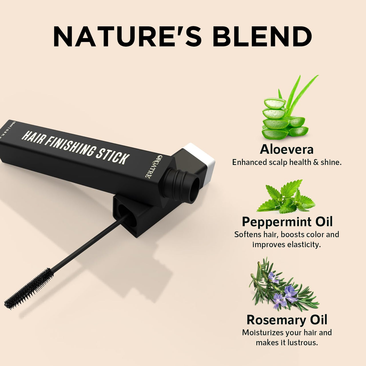 ORGATRE Hair Finishing Stick for frizzy hair women -15ml | Baby Hair fixer women | Anti Flyaway Hair Wand | Hair wax stick for Flyaway hairs | Use as Hair setting spray for women | Non-Greasy And Non-Sticky