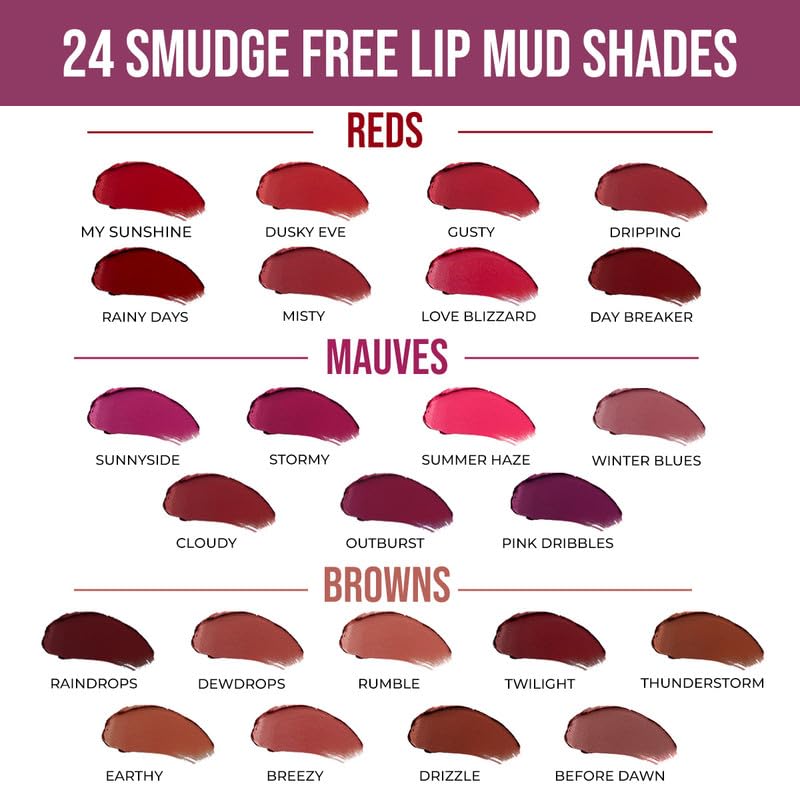 Insight Cosmetics Smudge Free Lip Mud|Ultra Matte Flawless Texture |smudge Proof |Water Proof |Long Lasting |Non Transferable |One Strock Application |Light Weight Formula,3.5 gm (Dusky Eve, 3.5 gm)