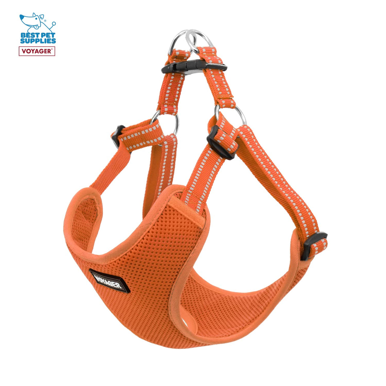 Best Pet Supplies Voyager Adjustable Dog Harness Leash Set with Reflective Stripes for Walking Heavy-Duty Full Body No Pull Vest with Leash D-Ring, Breathable All-Weather - Harness (Orange), XS Harness Leash Set (Orange) XS (Chest: 13 - 16")