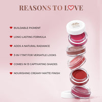 Just Herbs Ayurvedic, Natural Lip & Cheek Tint, Blush For Women - SLS, Chemical & Paraben Free - 02 Peachy coral (Creamy Matte)