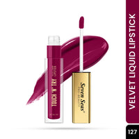 Seven Seas Touch N Try Velvet Liquid Lipstick | Matte Finish | One Swipe Application | Non Transfer | Water Proof | Liquid Lipstick for Women | Long Lasting Stay Up to 8 Hours (27, 4ML)