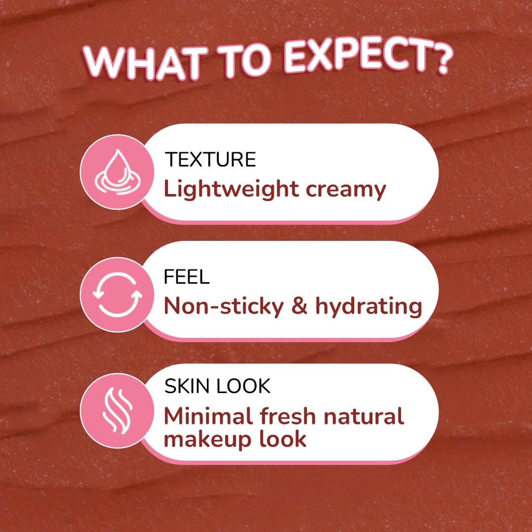 Moody Plush 3-in-1 Lip, Cheek & Eye Cream - Cherry Cheer with Cacao Butter, Shea Butter & Jojoba Oil | Long Lasting | Paraben Free Lip Balm Moisturizer For All Skin Type, 5gm
