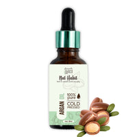 Nat Habit Cold Pressed Argan Oil, 100% Pure Oil for Women & Men, Skin & Hair, Body Massage Oil, Hair Oil (Argan Oil, 30ml)