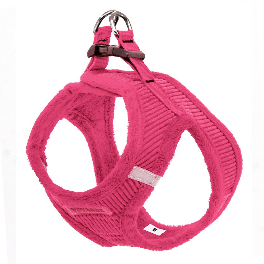 Voyager Step-In Plush Dog Harness  Soft Plush, Step In Vest Harness for Small and Medium Dogs by Best Pet Supplies - 1Fuchsia Corduroy, XS (Chest: 13 - 14.5")