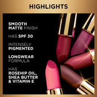 MyGlamm Manish Malhotra Soiree Creamy Matte Lipstick - 08 Empress (Pink Shade) | Long Lasting, Pigmented With SPF 30 & Vitamin E (4.2g)