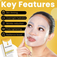 Bee & Beauty Bio Collagen Overnight Mask Pack of 4 | Korean Face Mask For Glass Skin | Sheet Mask For Deep Hydration, Pore minizmizing With Goodness Of Honey