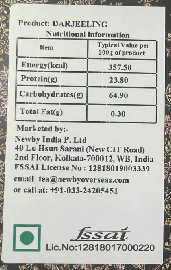 Newby Darjeeling Tea Bag | 50 Pieces Black Tea Bags | Single Origin Premium Tea | Floral Aroma & Delicate Flavor of Muscatel | 100 gms