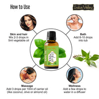 Indus Valley 100% Pure Natural & Organic, Undiluted Basil Essential Oil with Glass Dropper for Skin, Hair Care -15ml