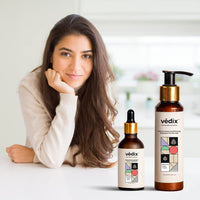 Vedix Sulfate Free Shampoo and Leave In Conditioner combo, Customized Ayurvedic Hair Care Combo for Frizz Free and Dry Hair, Intense Damage Repair Conditioner for Soft and Shiny Hair - 150 ml