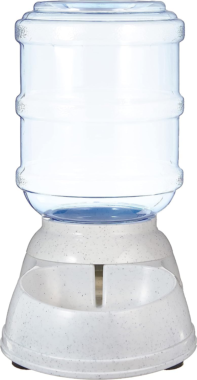 Basics Gravity Pet Waterer for Cat, Dog, Small, 1 Gallons Capacity, Gray