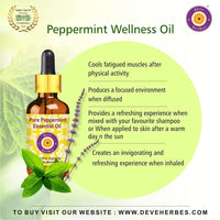 Deve Herbes Pure Peppermint Essential Oil (Mentha piperita) Steam Distilled 30ml