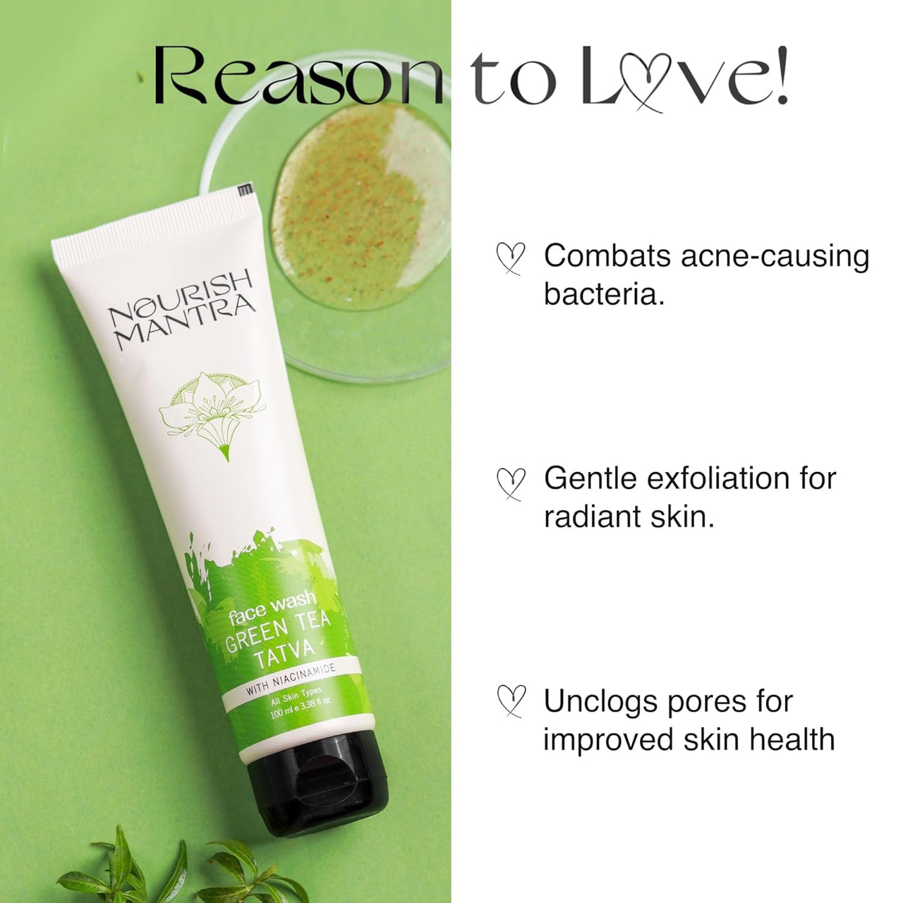 Nourish Mantra- Cucumber Mint Upvan Face Wash (100 ml) | Powered with Vitamin C, Cucumber and Niacinamide | Face Wash For All Skin Types | Paraben & SLSSLES Free (100 ml (Pack of 1), Cucumber Mint)