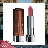Maybelline New York Eyeliner, Intense Eyeliner, Black & Maybelline New York Matte Lipstick, Intense Colour, Keeps Lips Moisturised, 660 Touch of Spice, Color Sensational Creamy Matte Lipstick, 3.9g