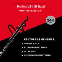 REVLON 24 Hr Kajal, Matte Finish Stick, 0.35G - Intense Black