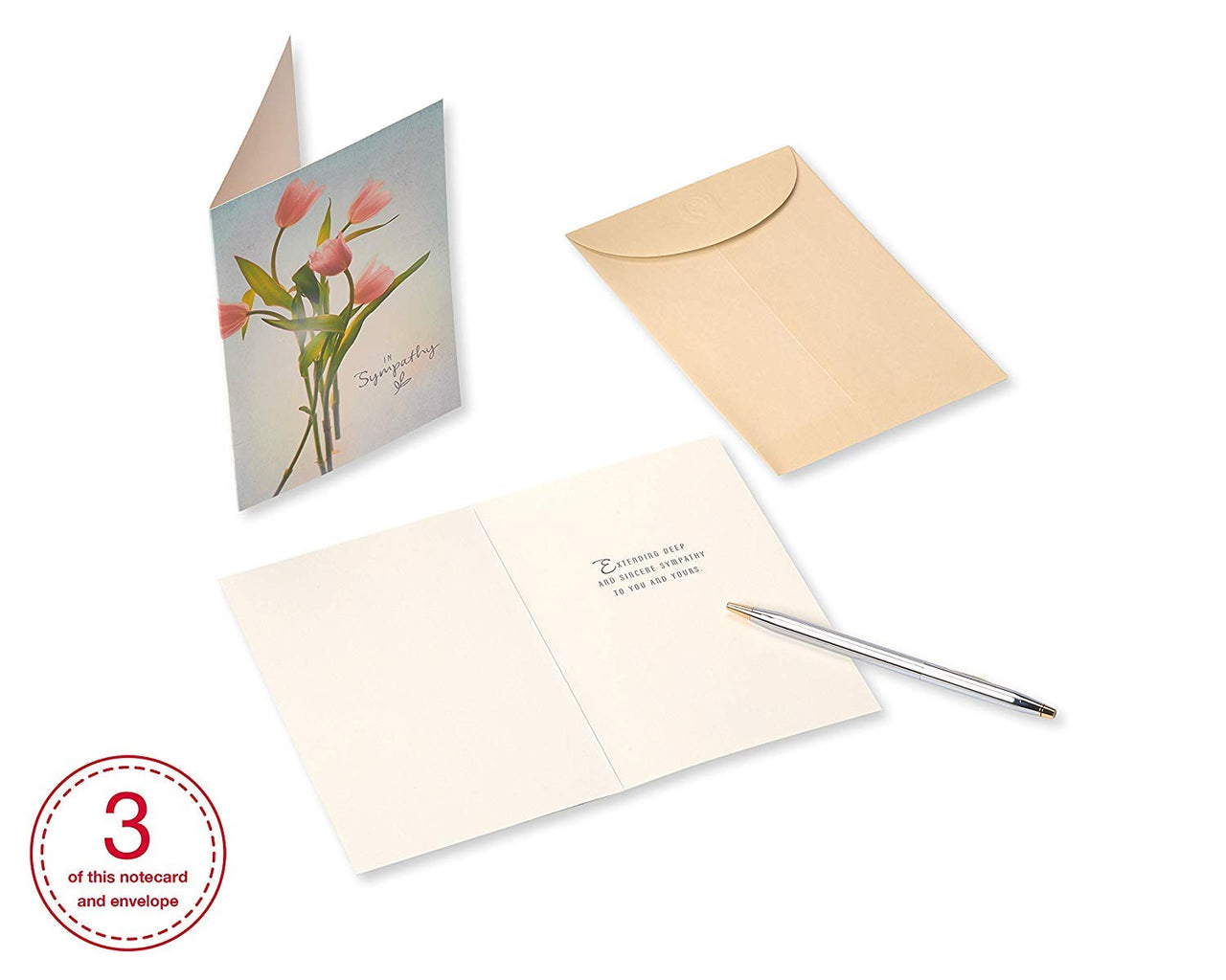 American Greetings Sympathy Cards Assortment with Envelopes, Floral (12-Count)