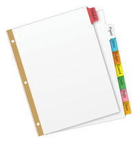 Avery 8-Tab Binder Dividers, Write & Erase Multicolor Big Tabs, 6 Sets (23079)