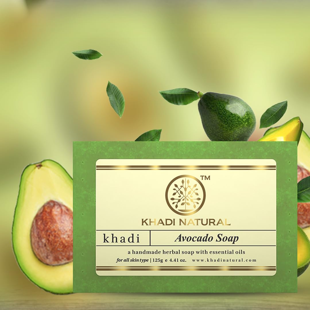 KHADI NATURAL Herbal Avocado Soap| Nourishes Skin| Hyderates Skin| Pack of 2 | (125 * 2) (2050gm)