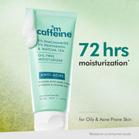 mCaffeine 10% Niacinamide & Panthenol, Vitamin B5 Oil-Free Moisturizer for Acne with Matcha Tea| Lightweight Hydration & Soothes Skin | Non-greasy, Fragrance-Free | For Oily, Acne Prone Skin - 50ml