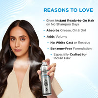 Bblunt Refresh Dry Shampoo to Instantly Refresh & Add Volume - 150 ml | Benzene-Free | Leaves No Residue